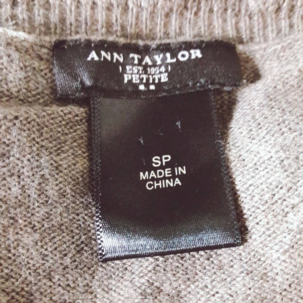 Brown Soft Knit Sweater Jumper Ann Taylor Ruffle